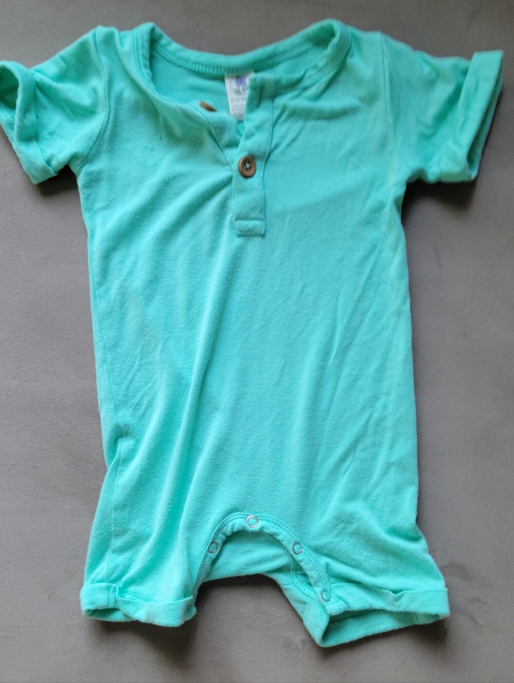 Mint Green Baby Romper Short Sleeve